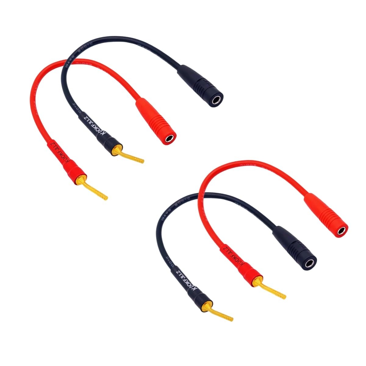KOOKFJLLZ 2mm to 4mm Banana Plug Adapter Cable - Speaker Wire Black