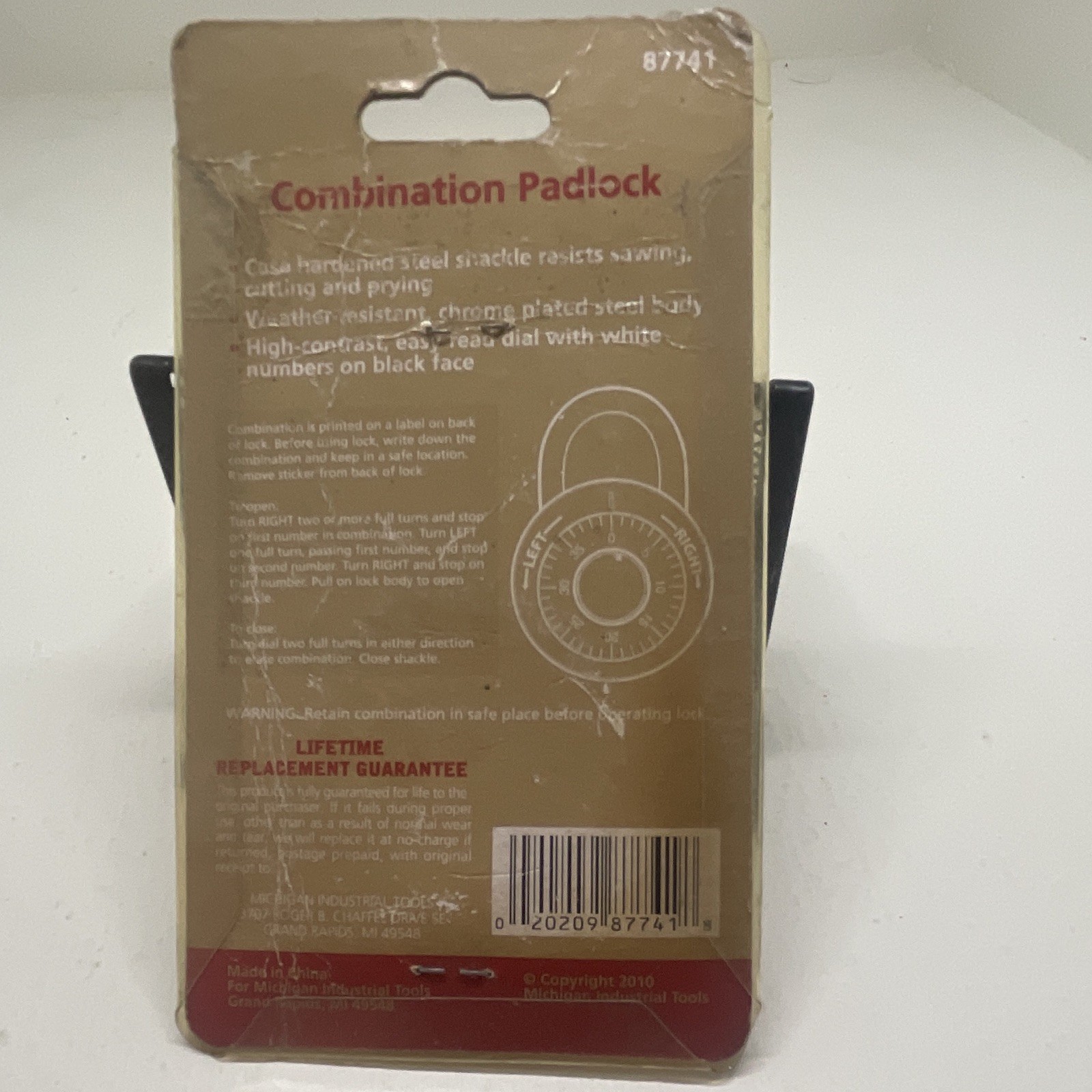 WorkShop Dial Combination Padlock 87741 Not Resettable Steel Outdoor Use