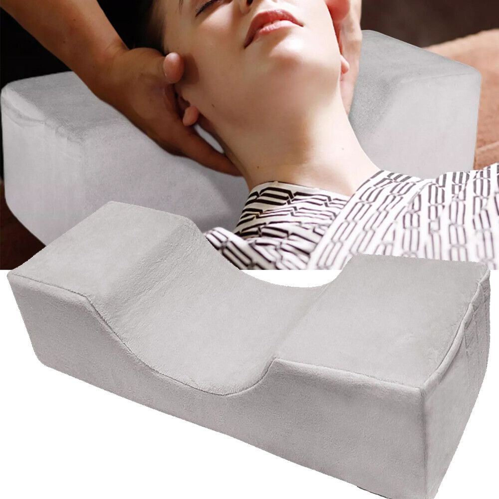 U Shape Eyelash Extension Pillow Flannel Salon Head Support Tool Organizer Slots
