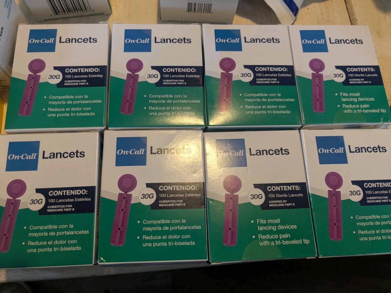 On Call 30g Lancets (8 Boxes) 800 Count 2029 Exp