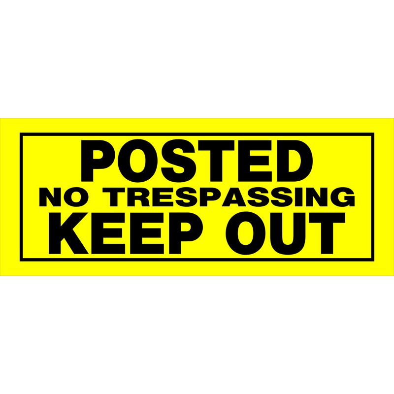 Hillman English Yellow No Trespassing Sign 6 in. H X 15 in. W (6-PACK)
