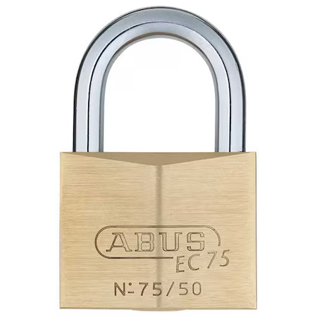 Abus 75/50 Kd Padlock, Keyed Different, Standard Shackle, Square Brass Body,