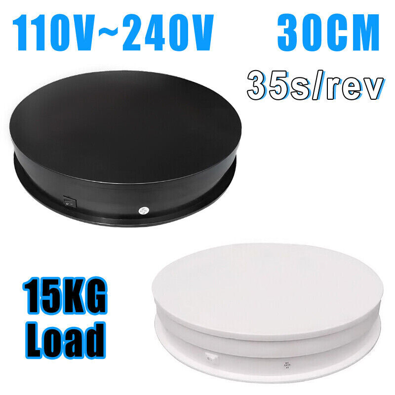 30CM/11.8" 15KG Jewelry Rotating Display Stand Photography Electric Turntable