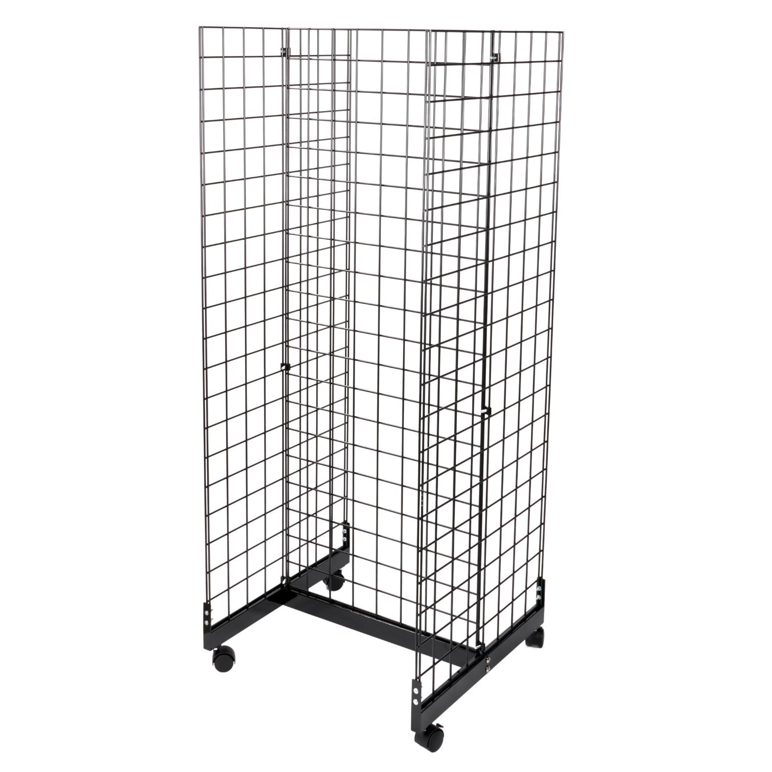 SSWBasics 2 Foot x 2 Foot Black Grid Gondola Unit - Durable Retail Display Rack