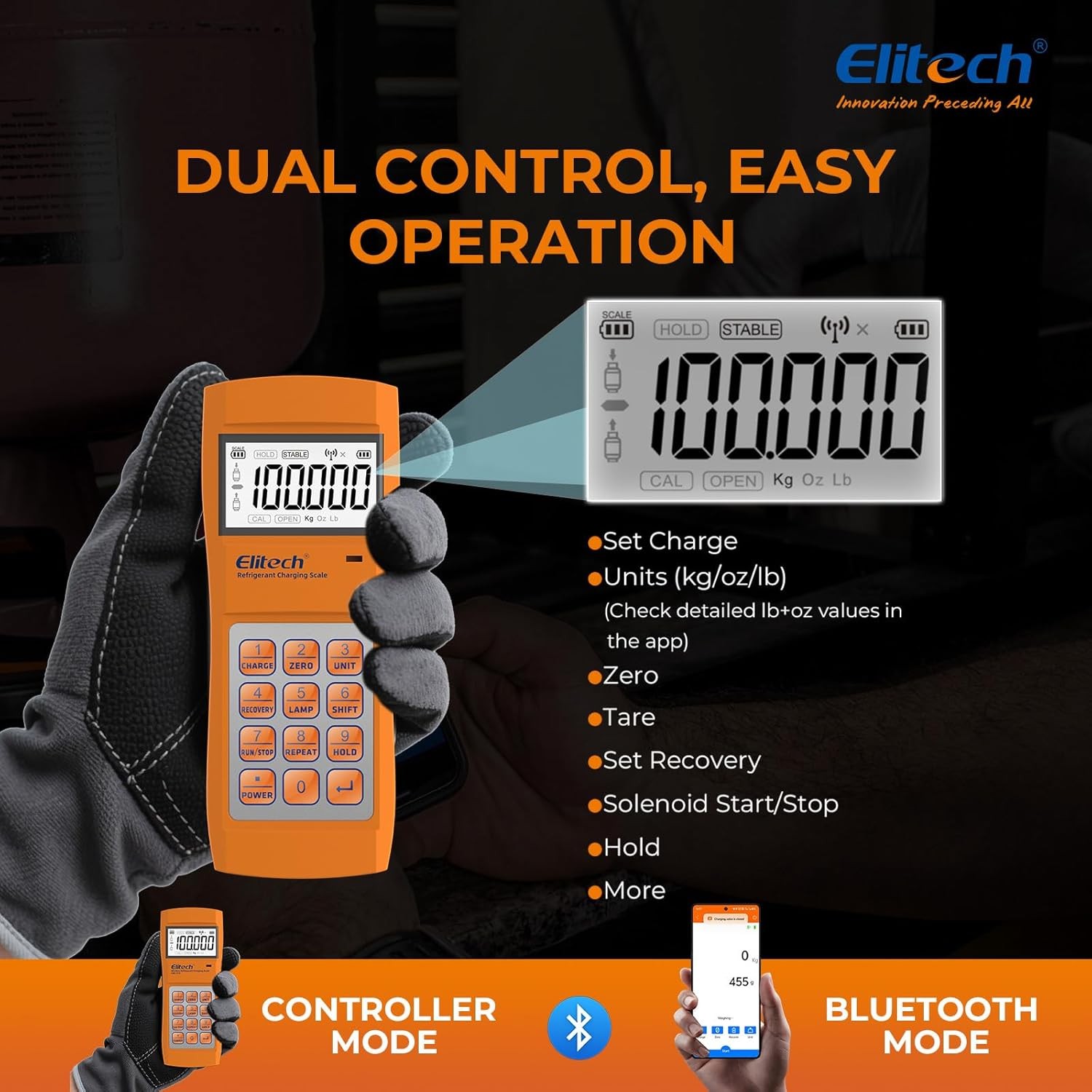 Elitech LMC 210 Refrigerant Freon Charging Scale 220lbs