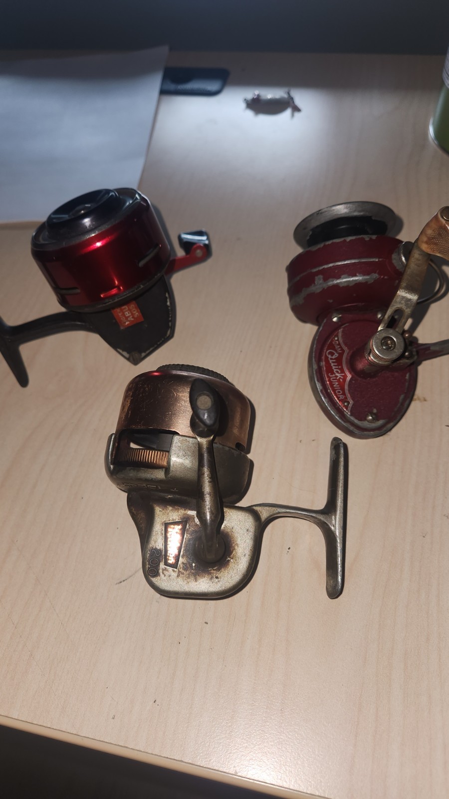 HEDDON 200, ABU 505, DAM Quick Junior vintage fishing reels