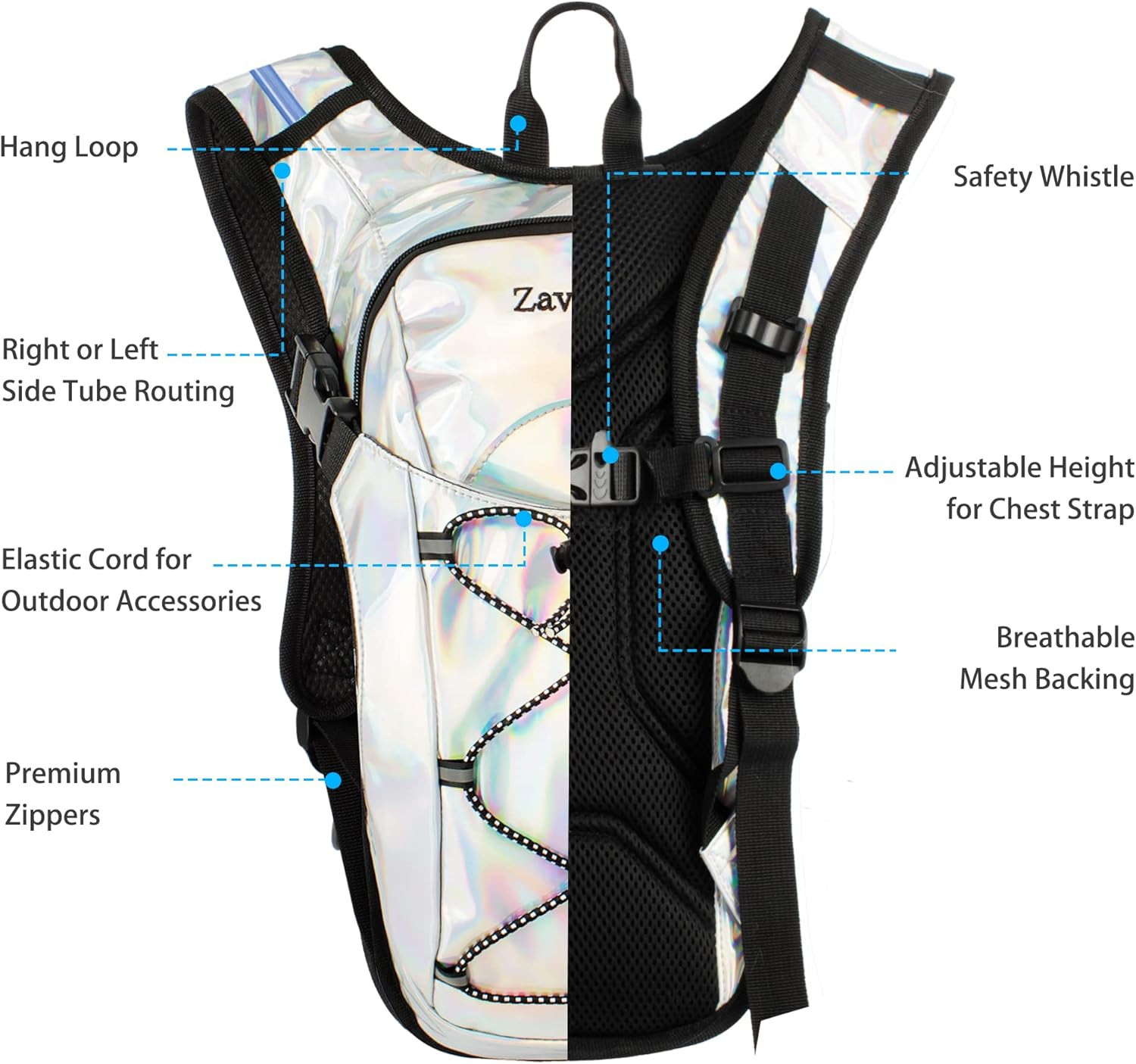 Reflective Hydration Backpack, Hydration Pack - Water Backpack with 2L Hydration
