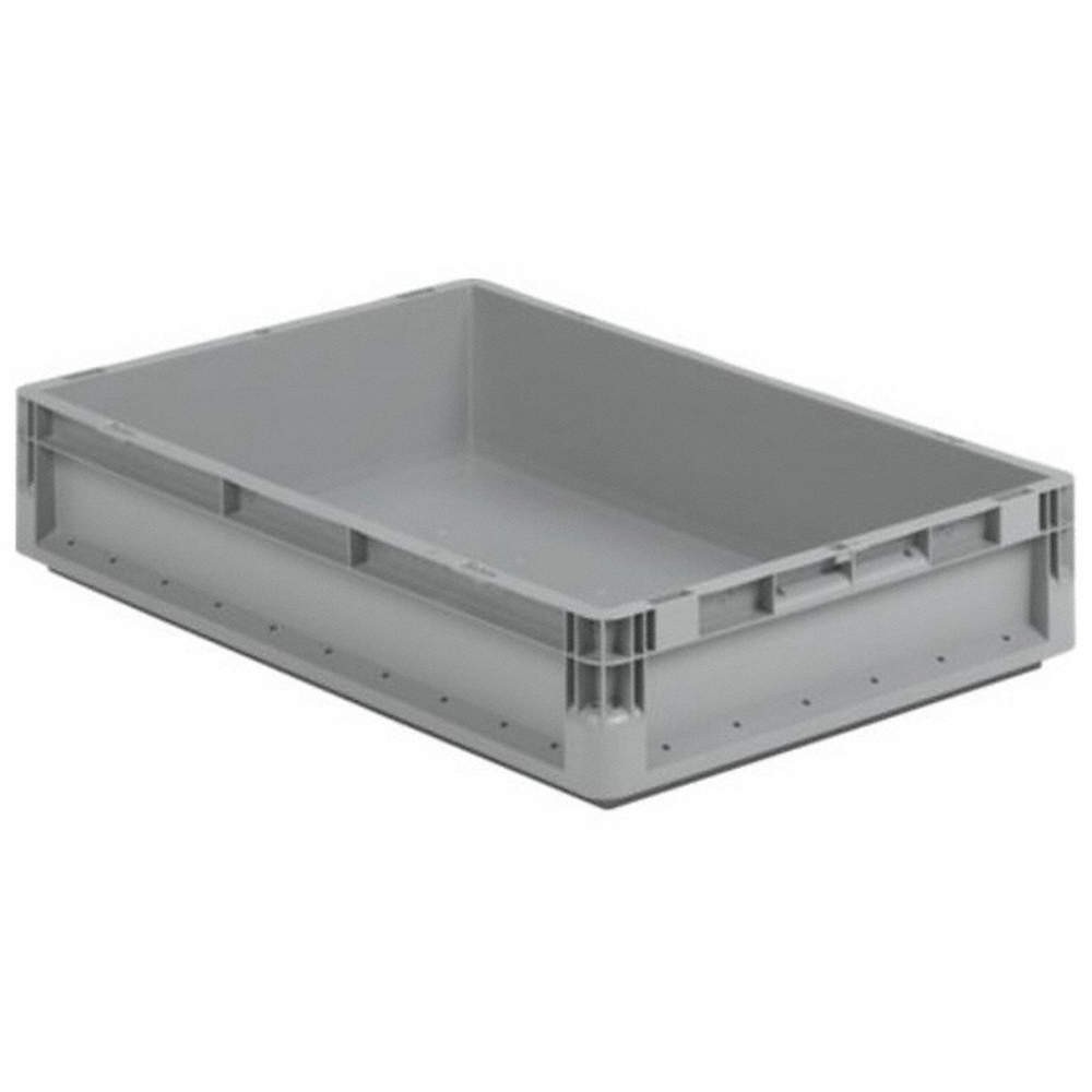 SSI SCHAEFER ELB4120.GY1 Straight Wall Container,Gray,Solid,HDPE 49H885