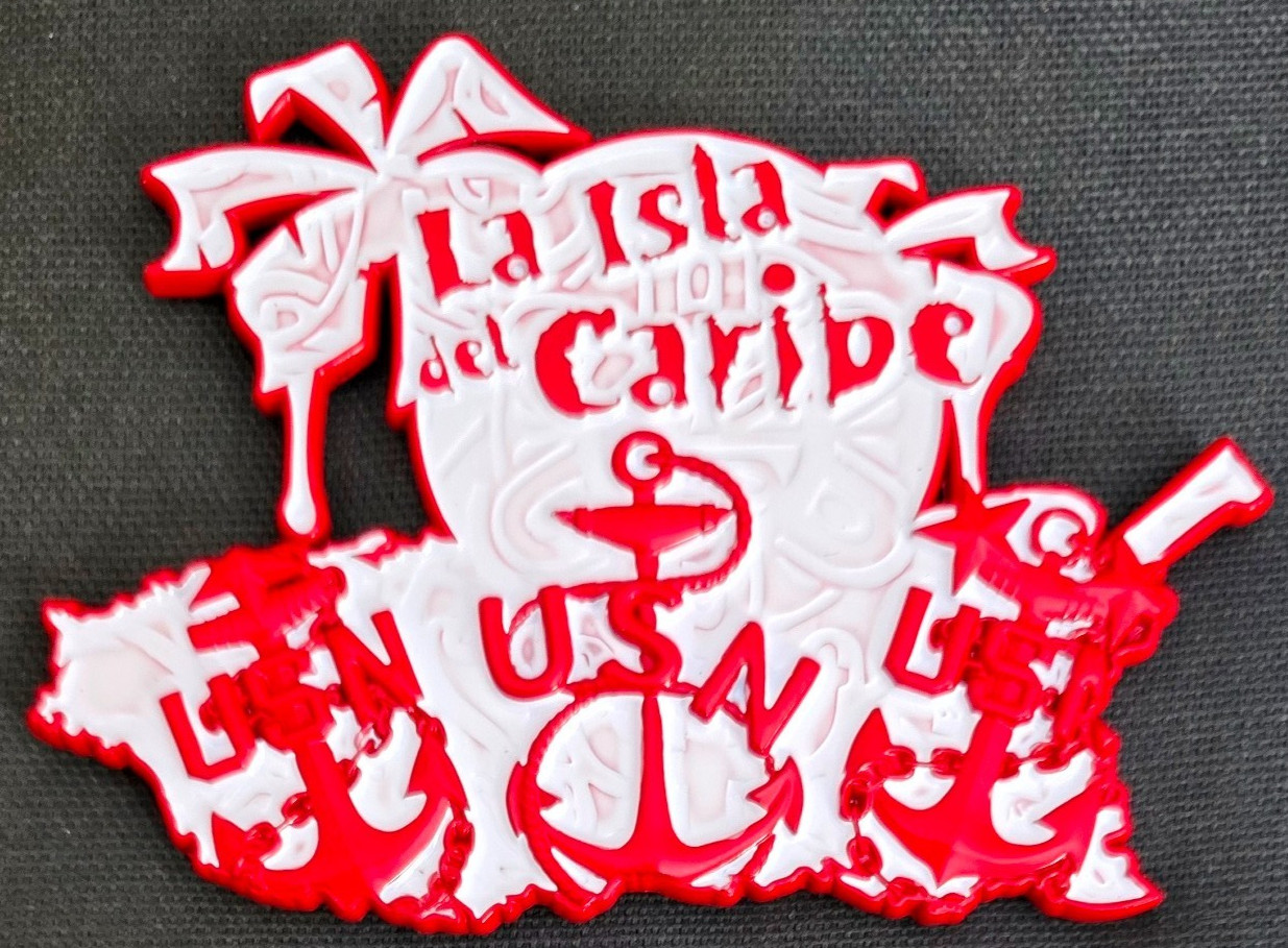 Awesome 3" USN Navy Chiefs Pride CPO Challenge Coin Puerto Rico Red