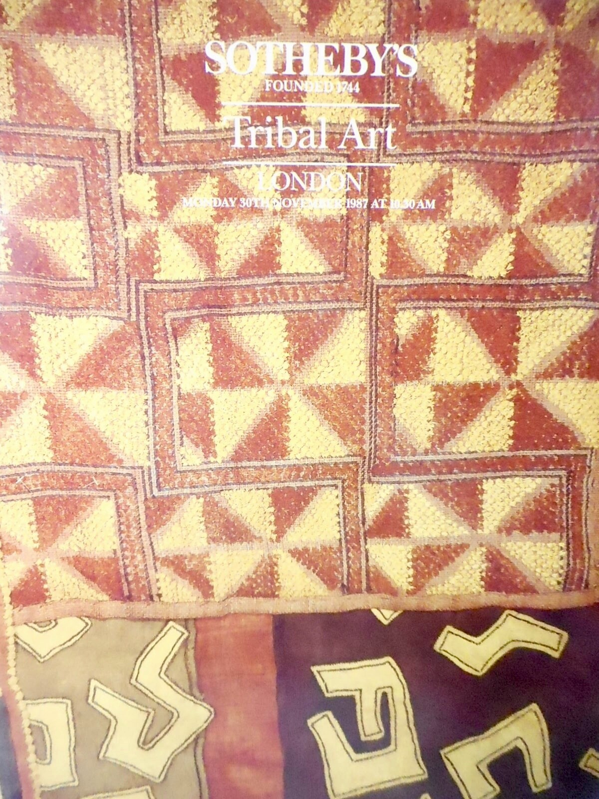 Sotheby's Catalog -  Tribal Art London November  1987