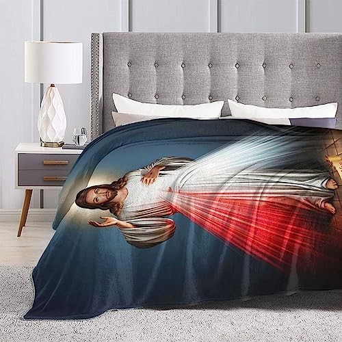 Catholic Jesus Gifts Throw Blanket Ultra-Soft Micro 60" x 50" Divine Mercy