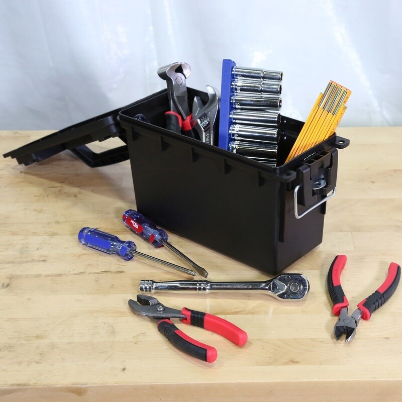 Locking Stacking Utility Box 2 Pack Storage Tool Box Waterproof Durable New