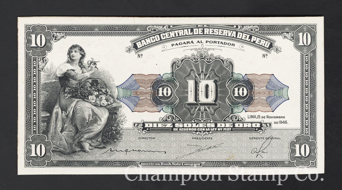 Peru Proof Banknote Face Catalog 67A