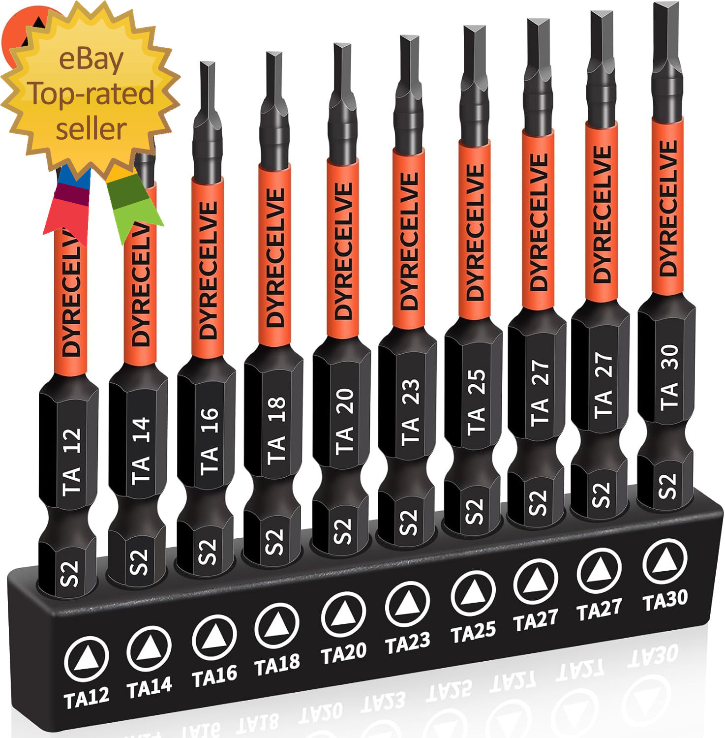 10-Pack Triangle Screwdriver Set - Premium S2 Steel Triangle Bit Set (2.56" Long