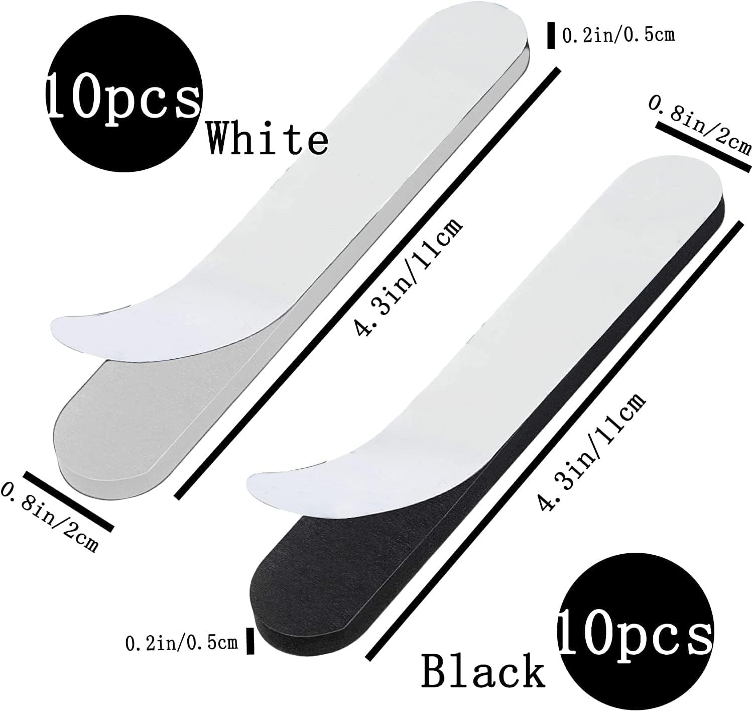 20 Pack Hat Size Reducer Tape Self Adhesive Foam for Caps and Hats Black White