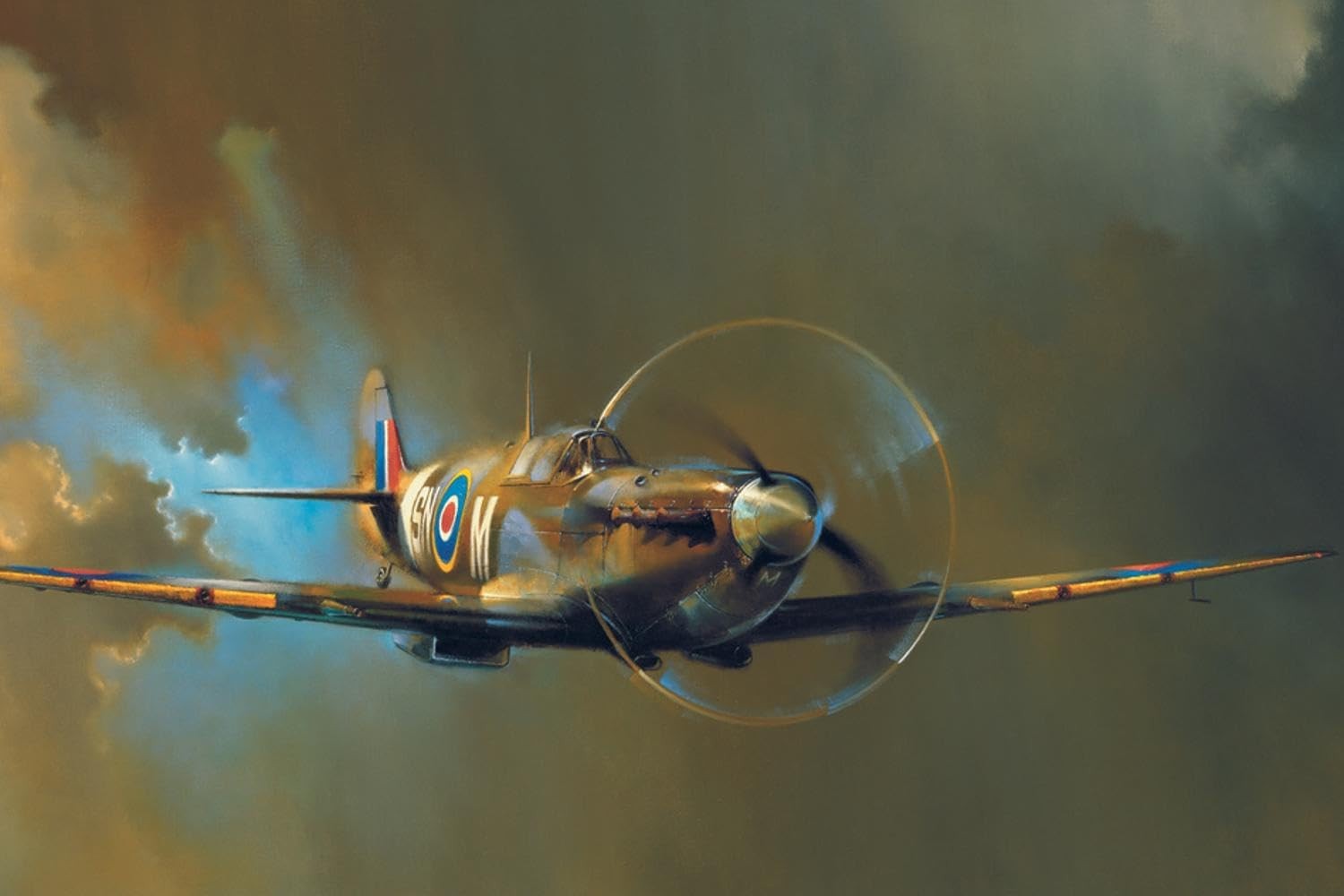 ART.COM Wall Art Print Spitfire by Barrie Clark, 36" x 36L x 24W, Only