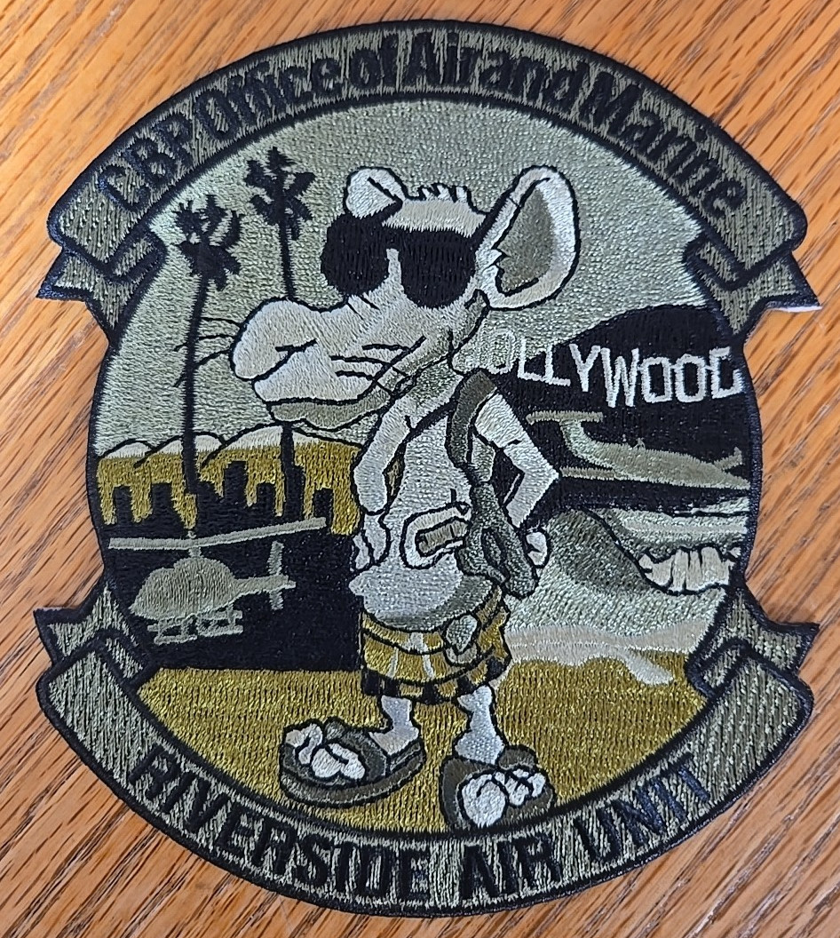 RIVERSIDE CALIFORNIA MARINE & AIR AVIATION subdued green FEDERAL POLICE PATCH
