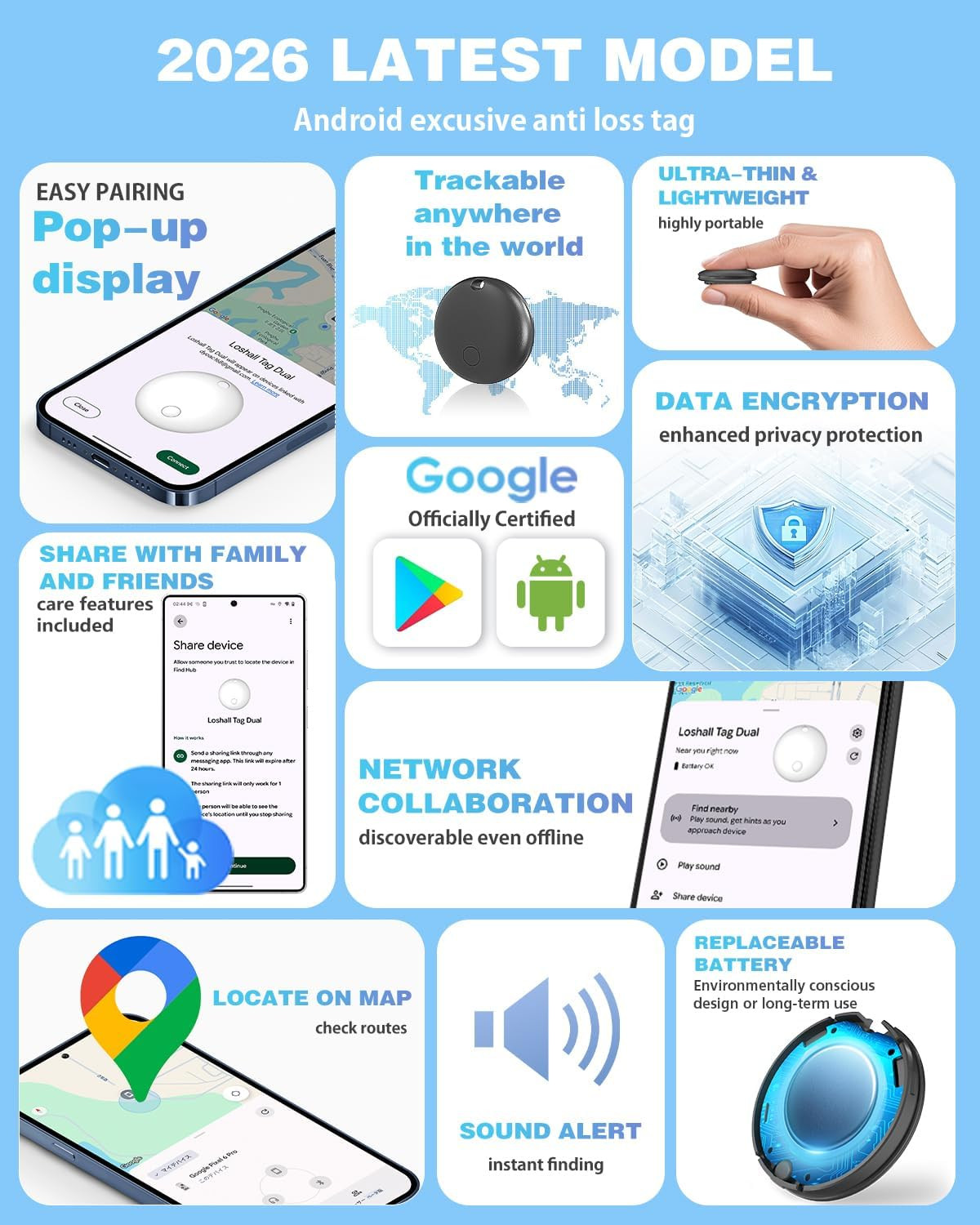 Air Tags for Android,Air Tags-4 Pack Android,2 Year Battery Life,Air Tracker Tag