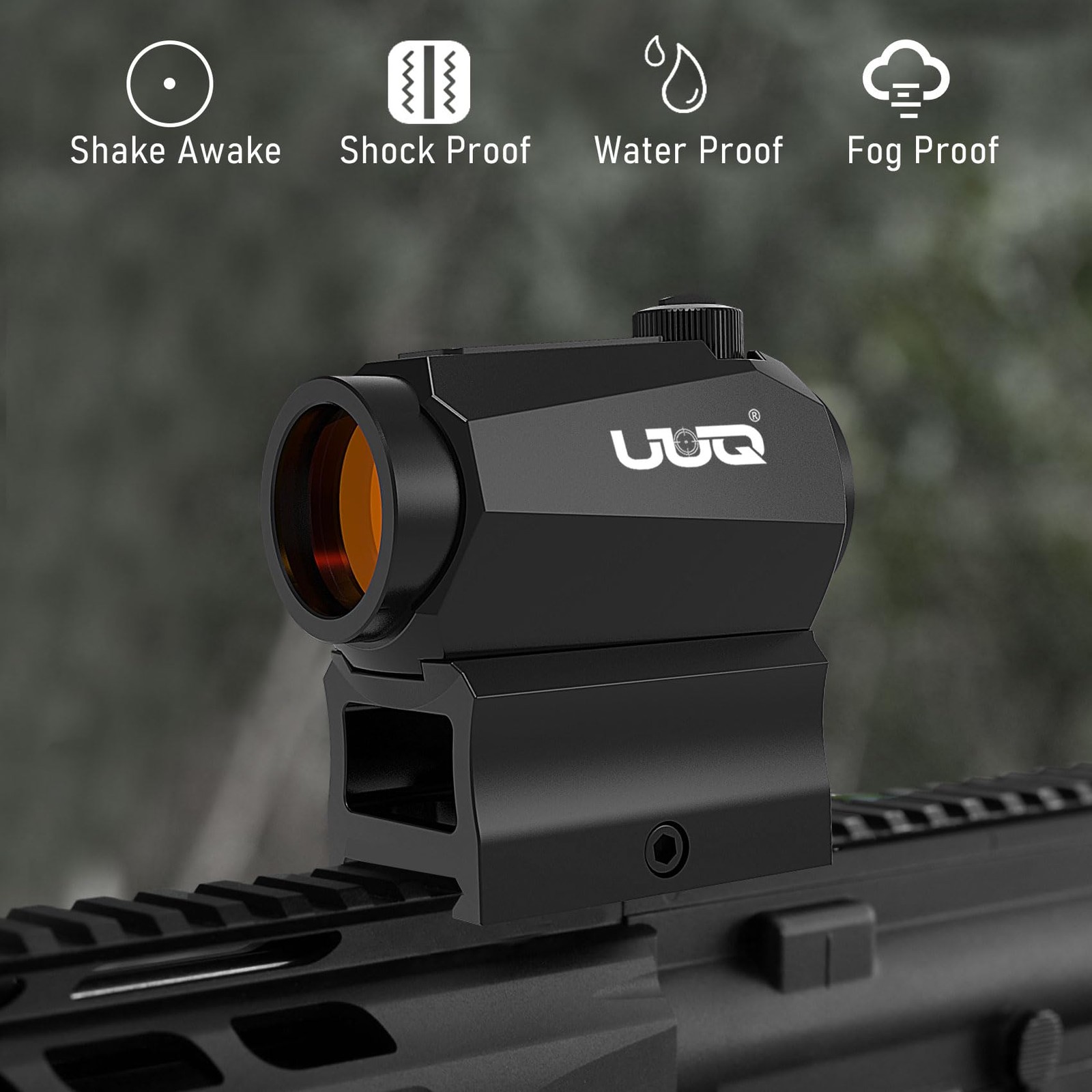 UUQ Prince7 Compact Red Dot Sight, Motion Awake 2 MOA COMPACT, BLACK