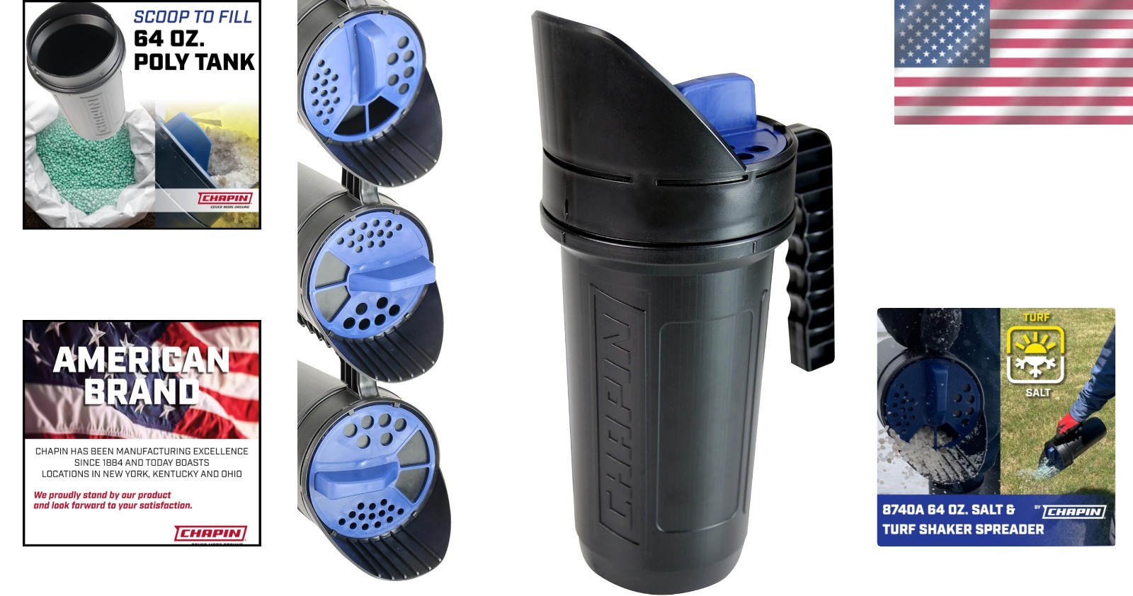 Portable Black Poly 64-oz Hand Shaker Spreader - Complete Yard Maintenance Tool