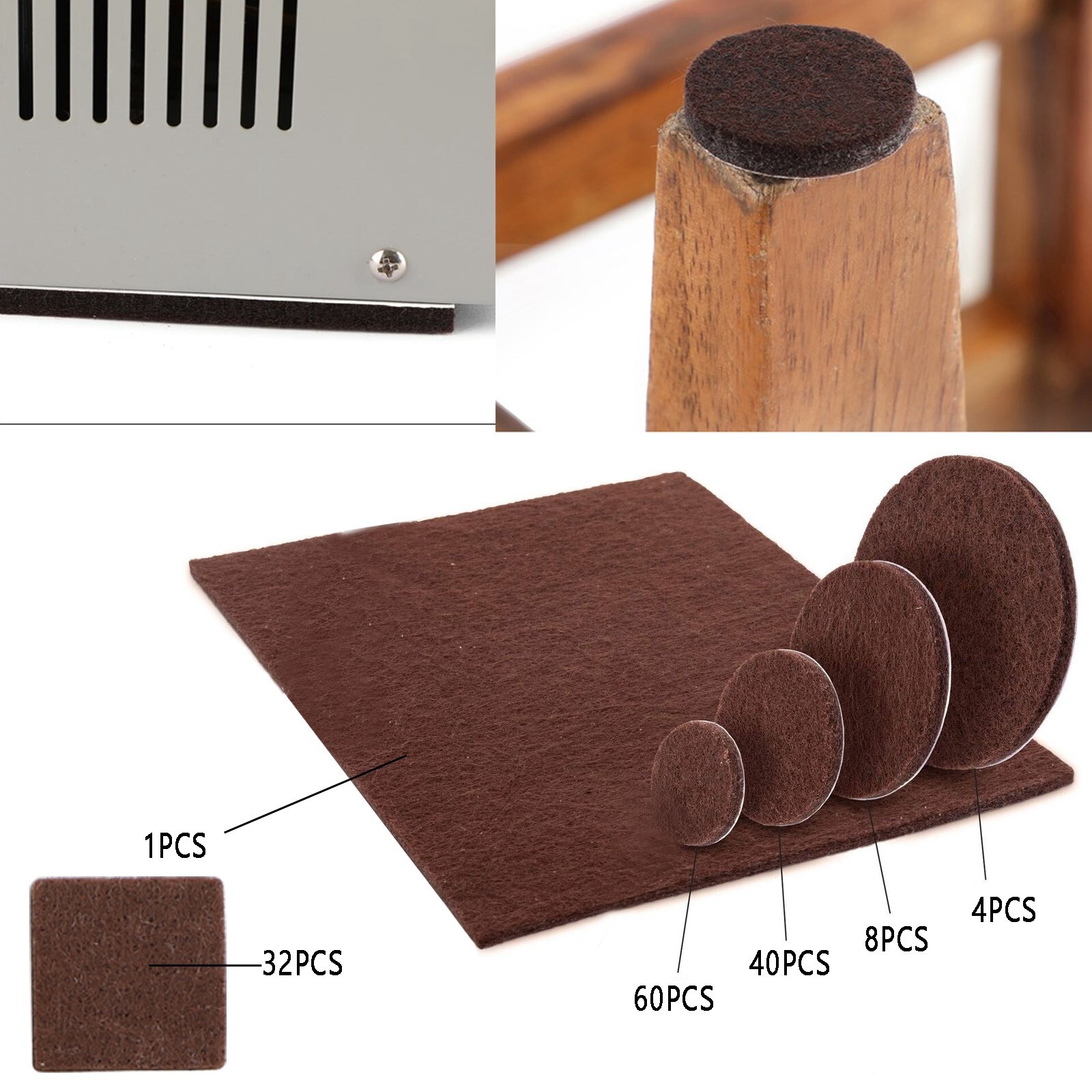 145Pcs Furniture Pads Chair Leg Floor Protectors Felt Pads Hardwood Floors,