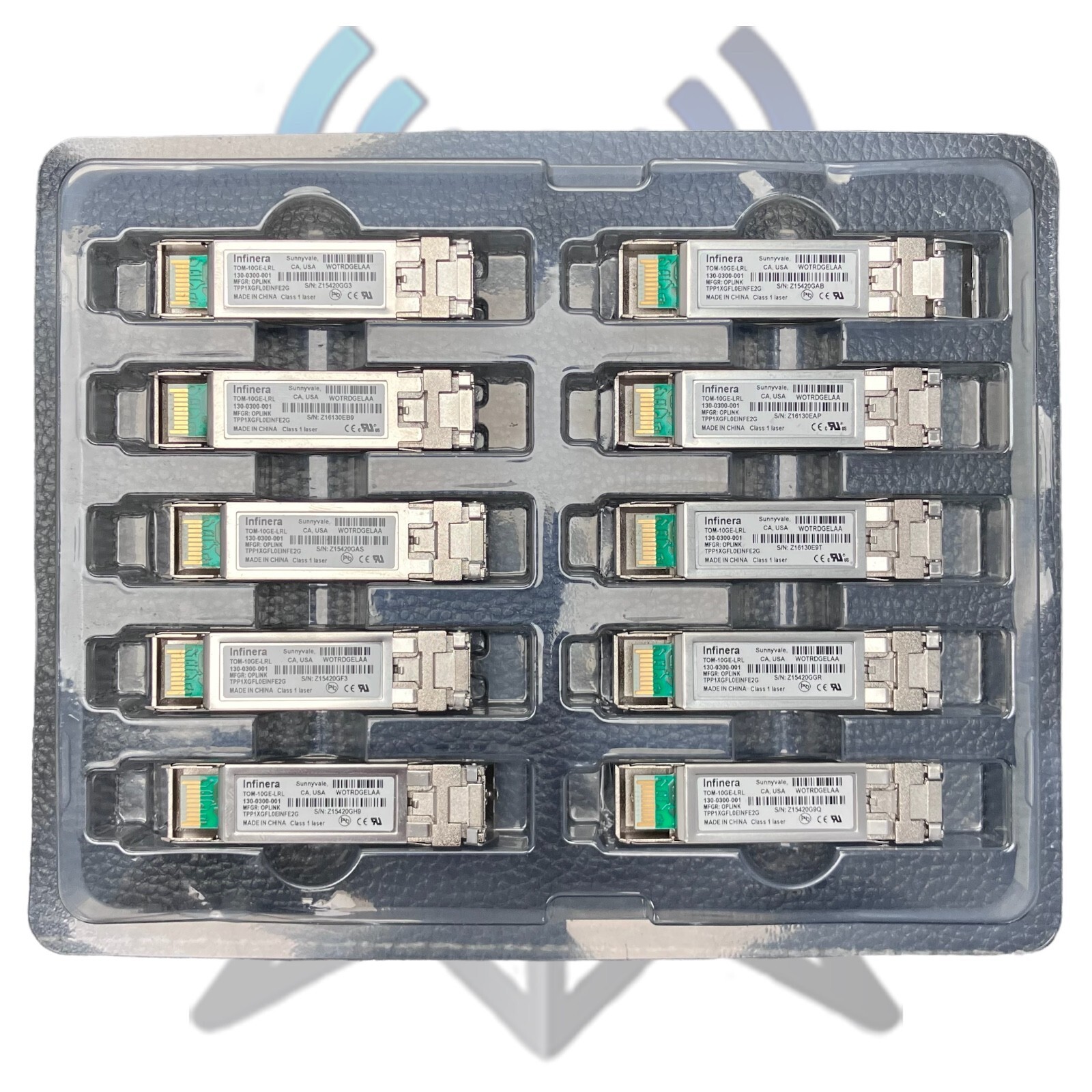 Lot of 10, Infinera, TOM-10GE-LRL WOTRDGELAA, 130-0300-001, SFP 10G, *AF12224*