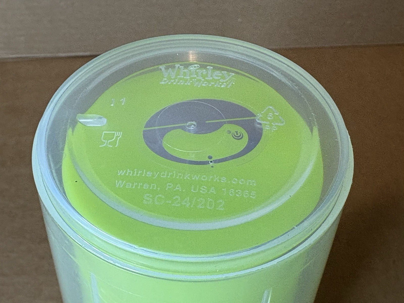 Rocket City Trash Pandas Cup by Whirley Neon Yellow / Green Baseball Minors