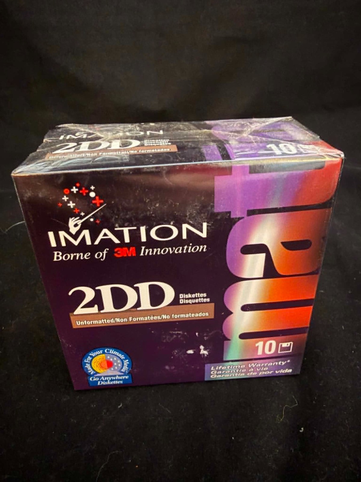 IMATION 1.0MB 2DD UNFORMATTED DISKETTES BOX 10 PACK NEW/UNUSED 3.5"