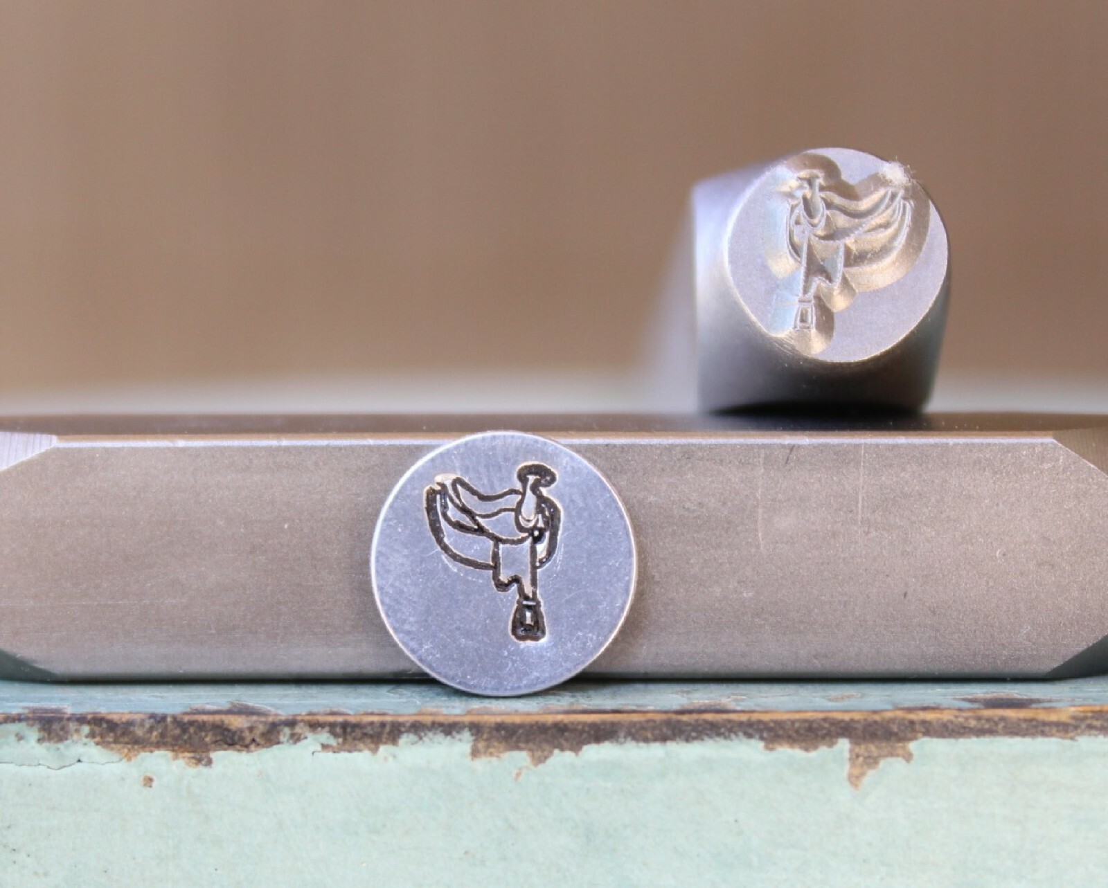 SUPPLY GUY 8mm Western Horse Saddle Metal Punch Design Stamp SGCH-481