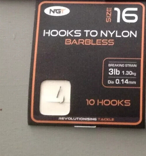 Size 16 hooks to nylon X 20 Brand new  NGT carp match fishing FREE POST