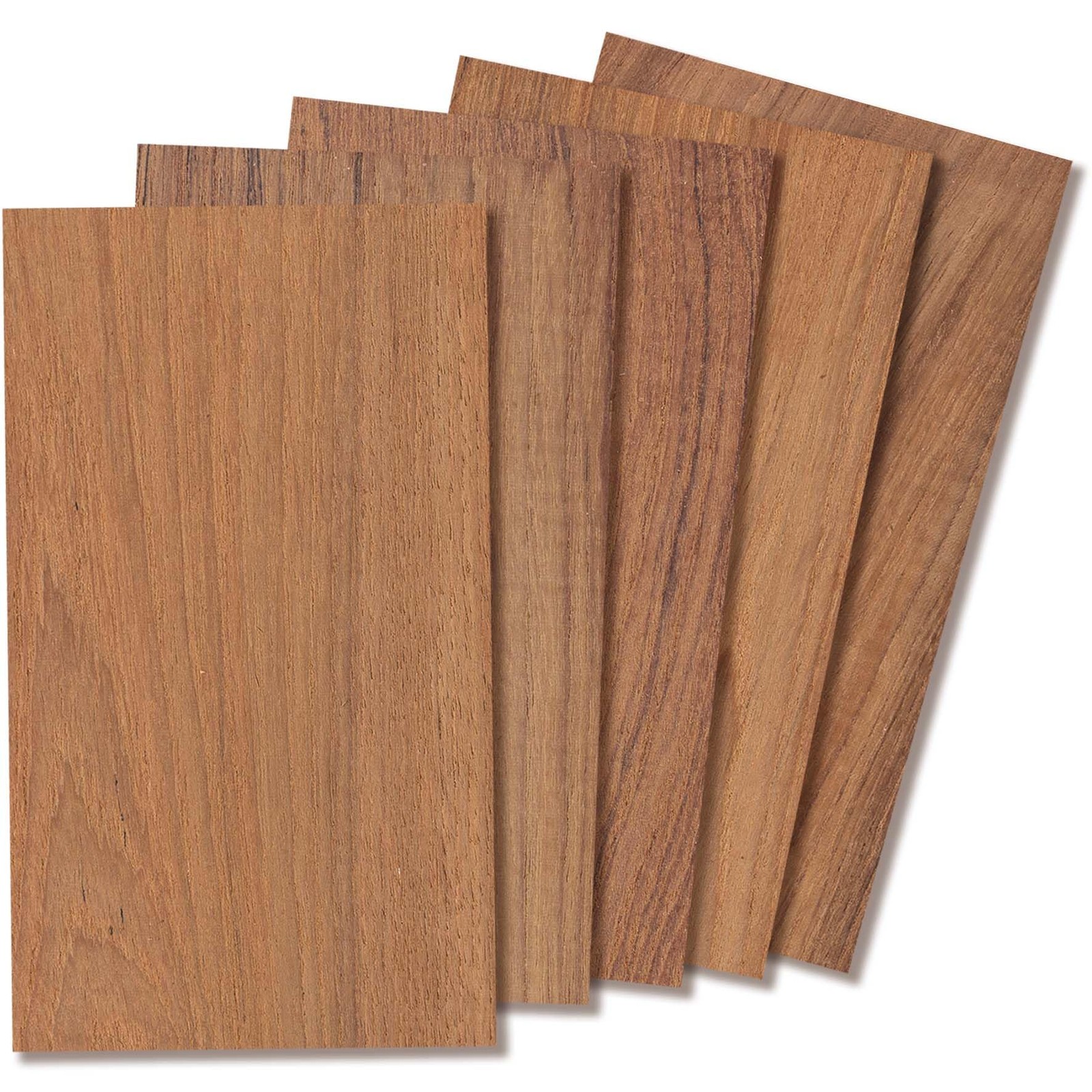Teak Wood Sheets 1/8in Thick 4x8in Solid Veneer Board Pack of 5 Crafts