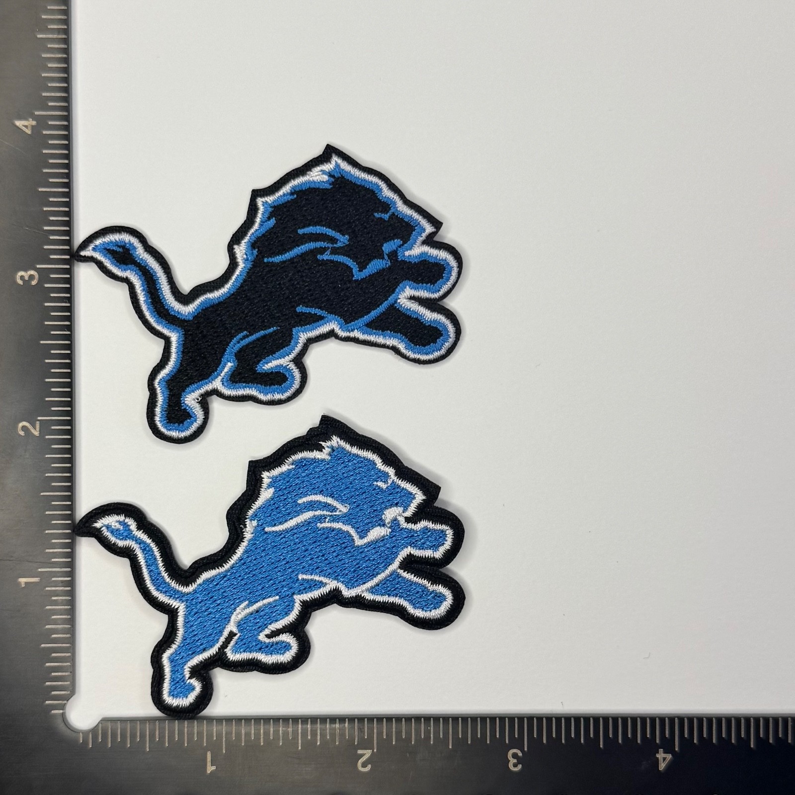 Detroit Lions Small iron on patch Black and White