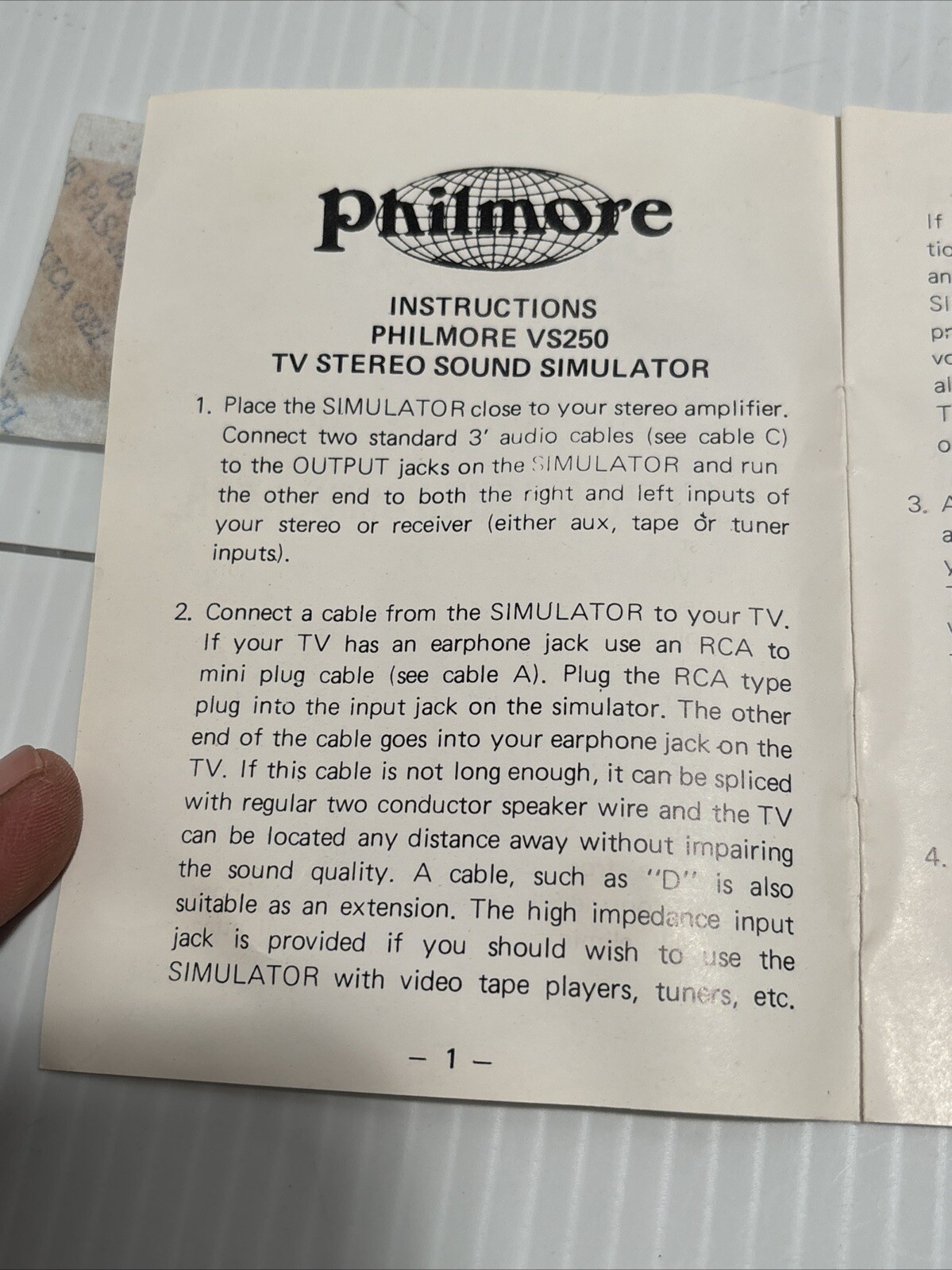 tv stereo sound simulator philmore VS250 (w)