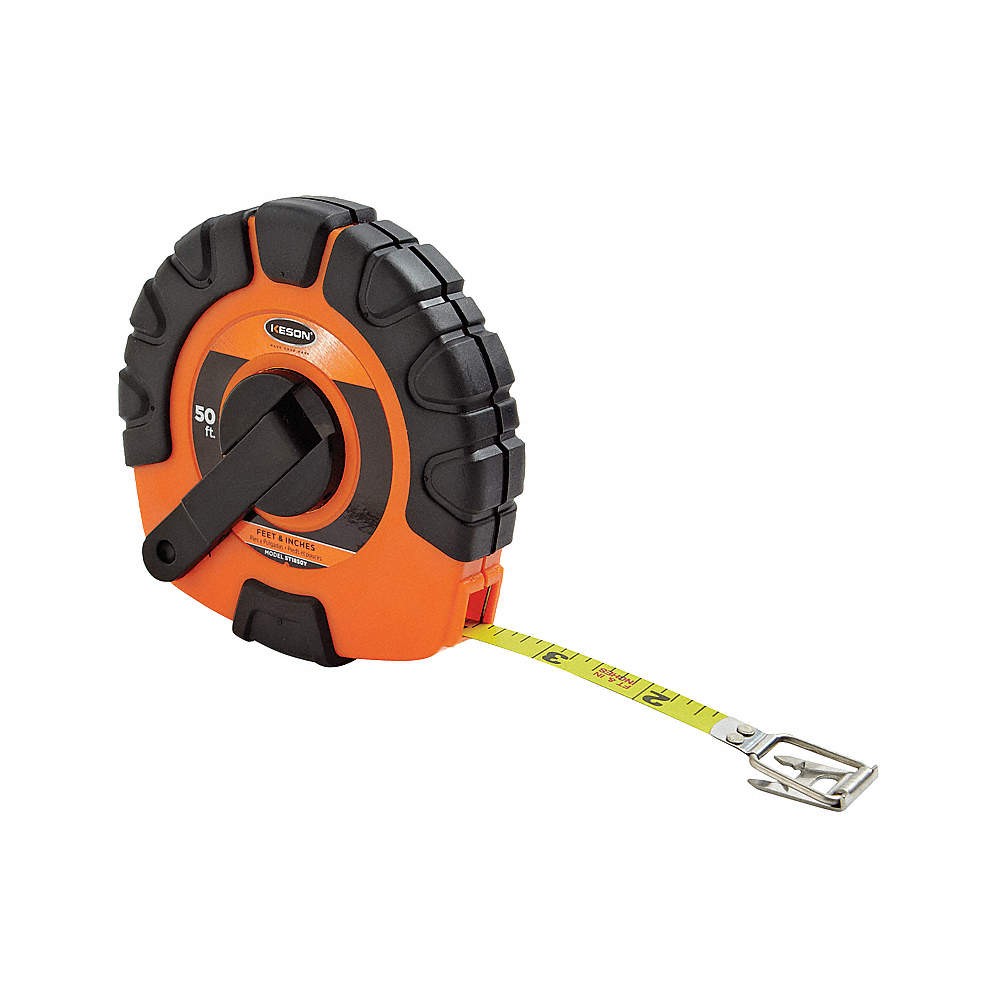 KESON ST1850Y Long Tape Measure,3/8 In x 50 ft,Orange 6XGP6