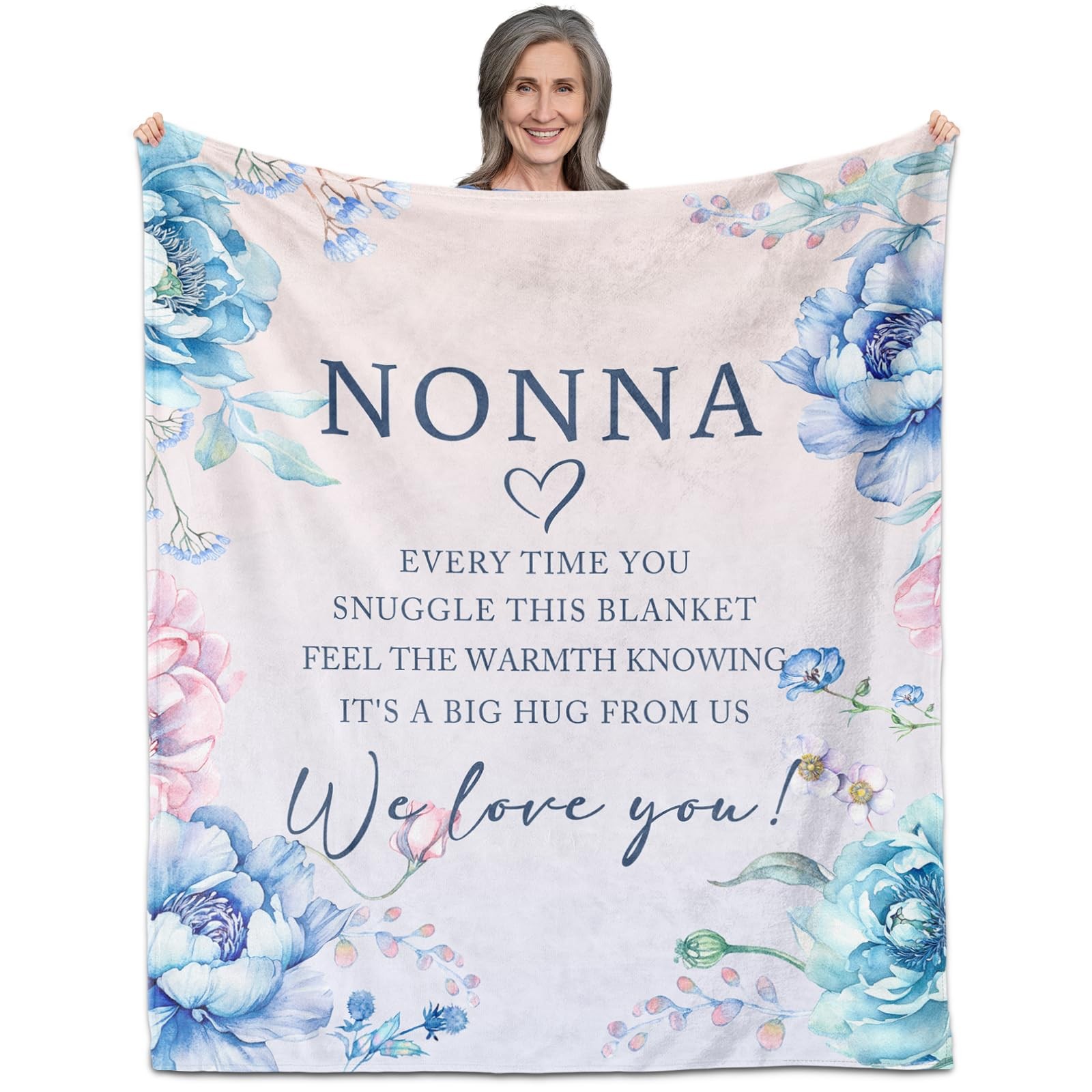 Nonna Birthday Gift Blanket 60x50 inch from Grandkids Gifts for Grandma
