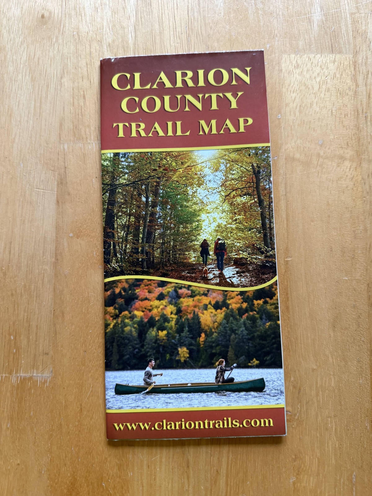 Clarion County Trail Map Pennsylvania Great Outdoors Trails Folded Brochure USA