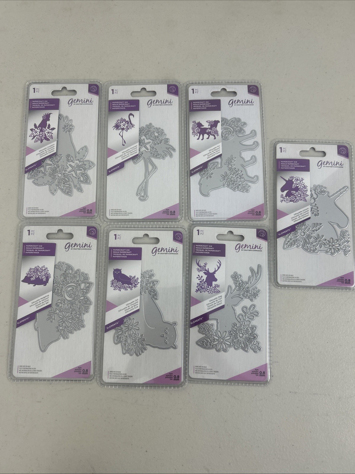 7 Silhouette Elements Cutting Craft Die Crafter's Companion Gemini Owl Stag Fox
