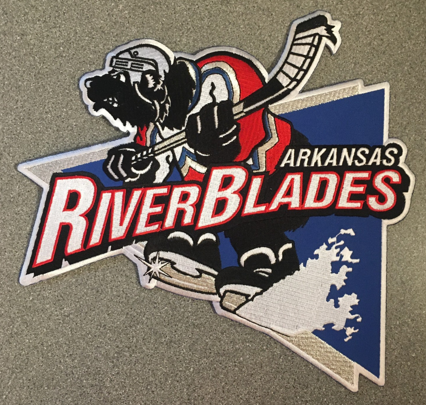 1999-2002 ARKANSAS RIVERBLADES ECHL HOCKEY MINORS VTG 11.5" DEFUNCT TEAM PATCH