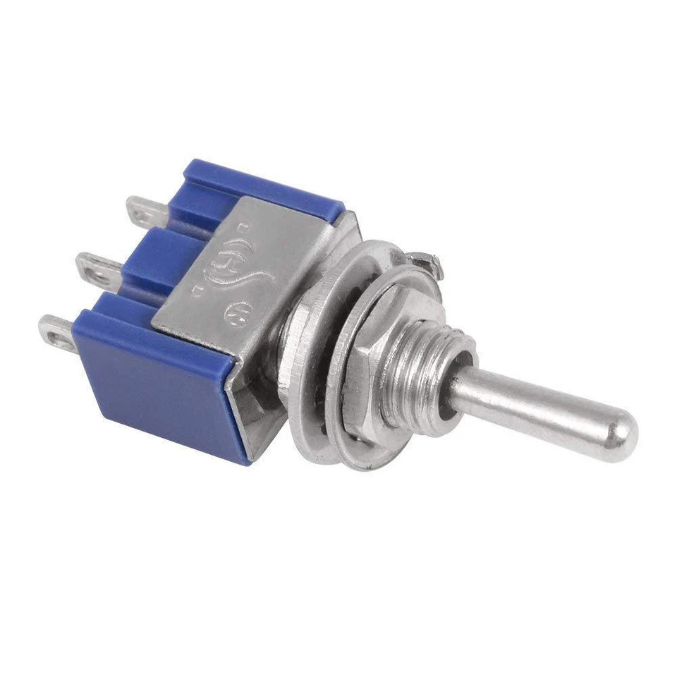 5 Pack Mini Toggle Switch SPDT 3 Position ON OFF ON 6A 125V AC Panel Mount