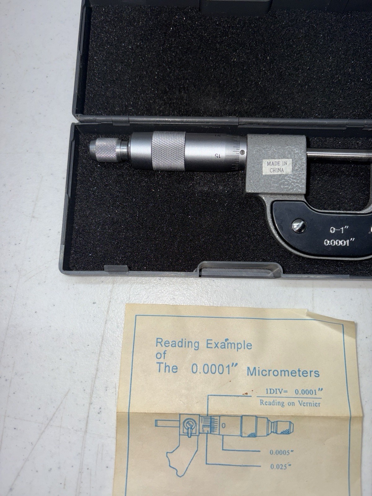 0-1" Precision outside Micrometer 0.0001" in case