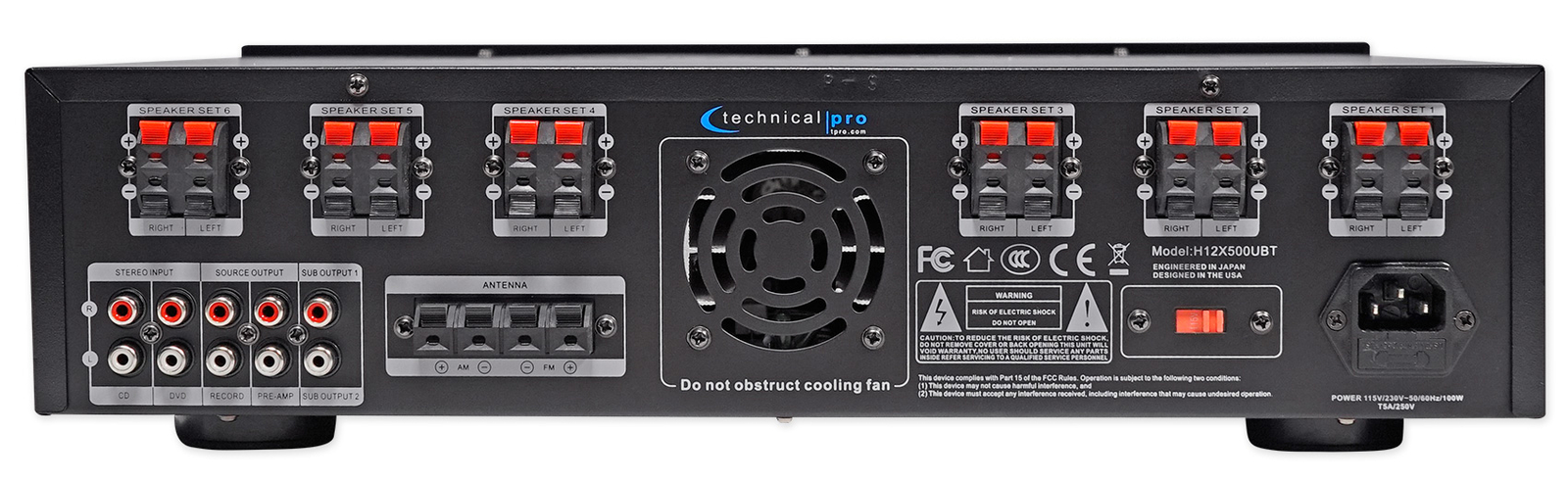 Technical Pro 6000w 6) Zone, Home Theater Bluetooth Receiver+12) 6.5" Speakers