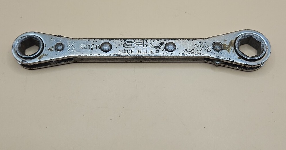 S-K Tools Double Box Universal Spline Wrench RB1214 7/16" x 3/8" MADE IN USA