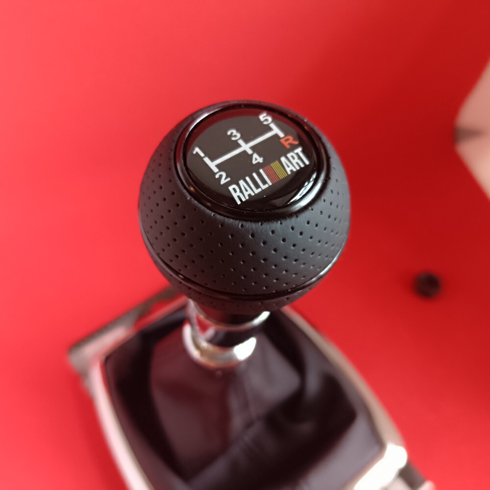 BLACK LEATHER 5S JDM SHIFT GEAR KNOB for LANCER EVO Eclipse MIRAGE RALLIART 4G63