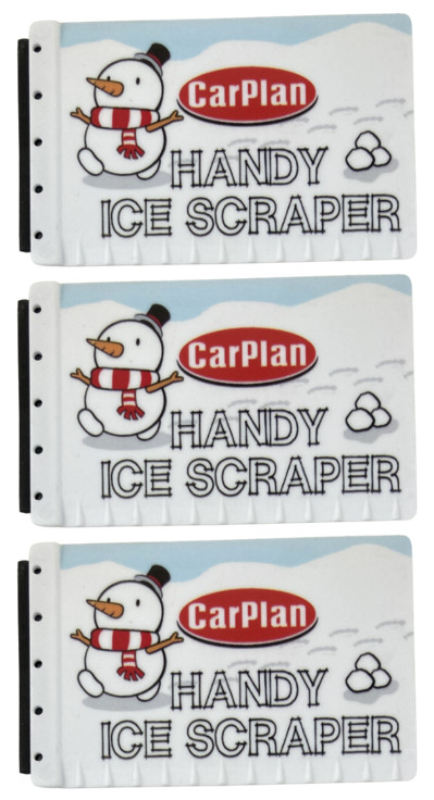 3x Carplan - Credit Card Size Wallet Purse Frost Ice Snow Car Window Scraper