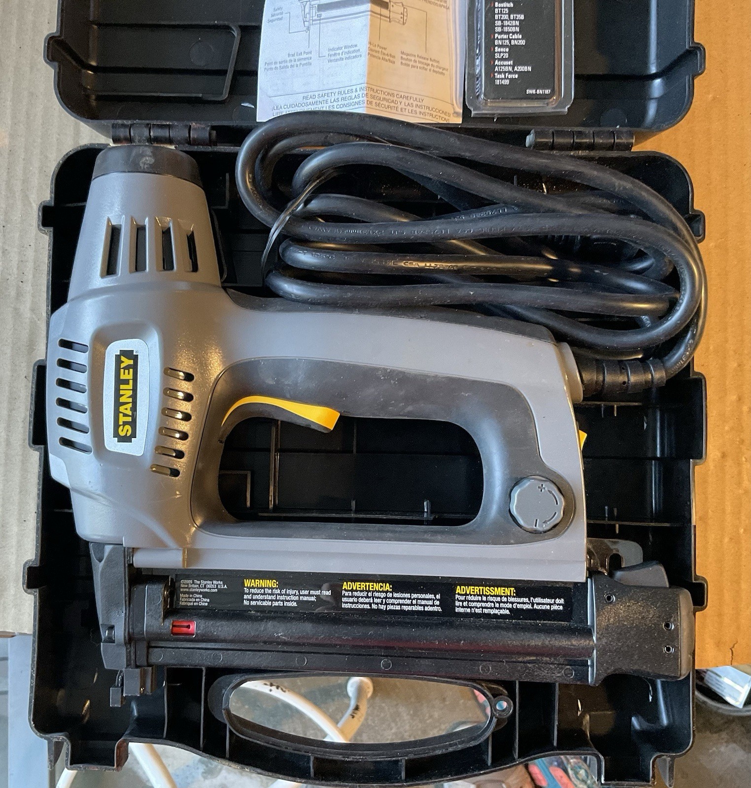 Stanley Electric Nail Gun and Case Model TRE650 With Case