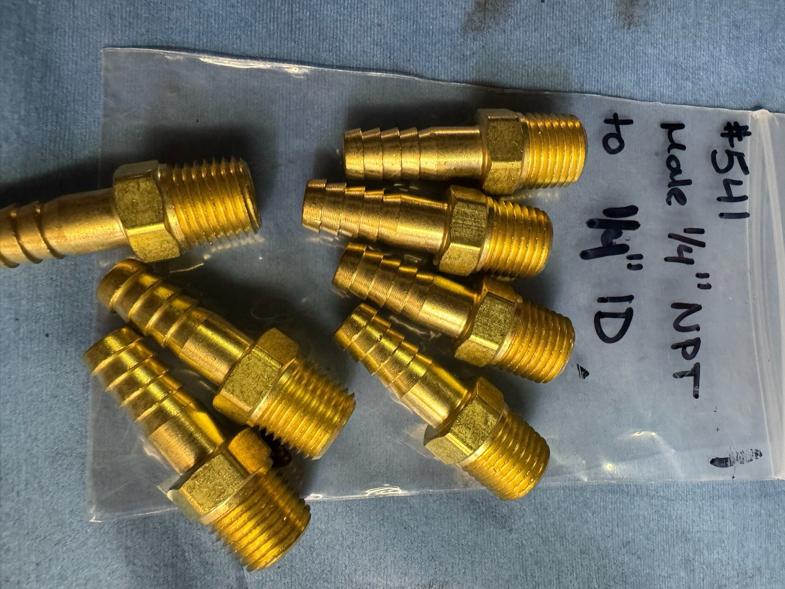 #541 Nipple Male 1/4 NPT to 1/4 Western Brass Fitting New Ol Stock 6 Pack