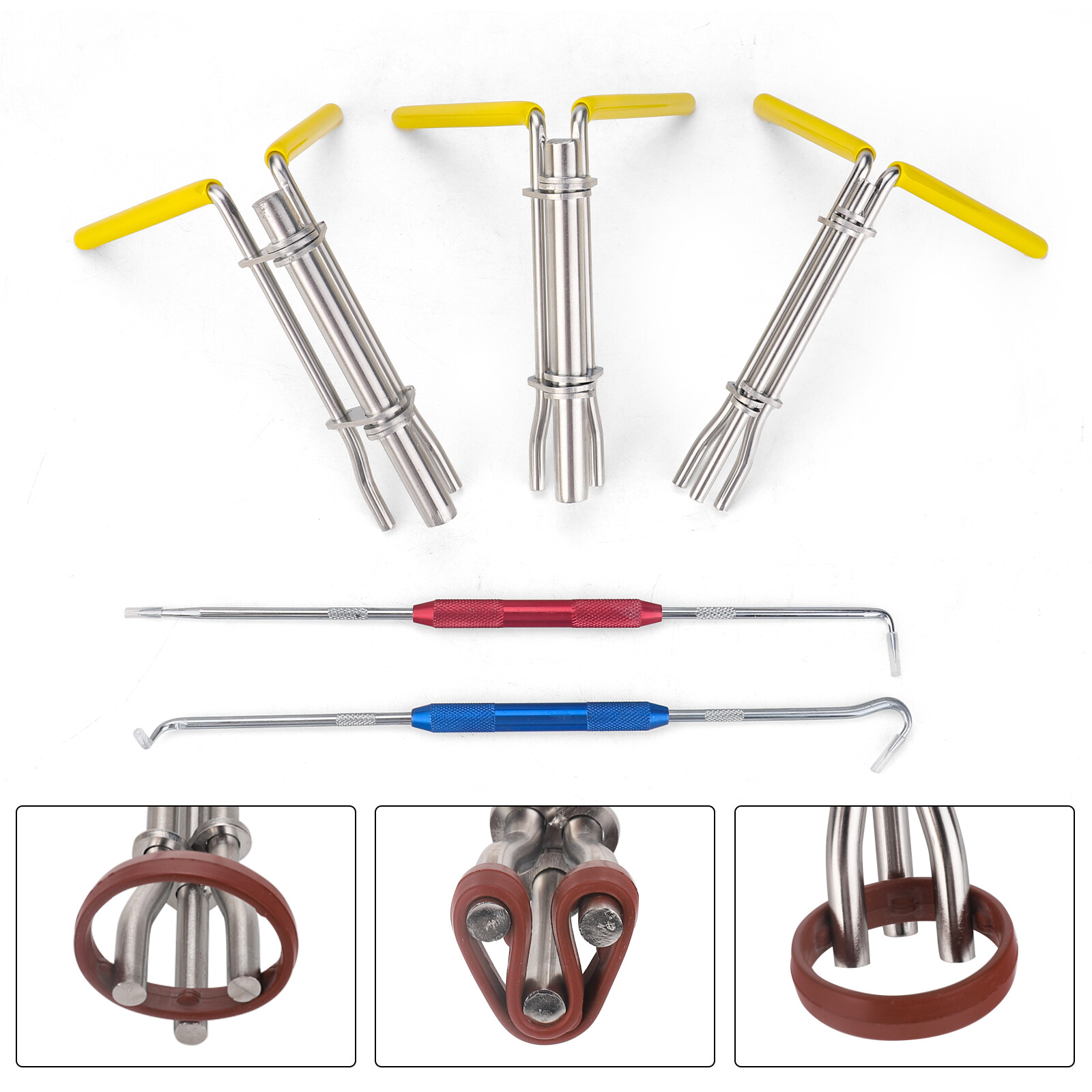5pcs Hydraulic Cylinder Piston Rod Seal U-cup Installation & Remove Tool Kit Set