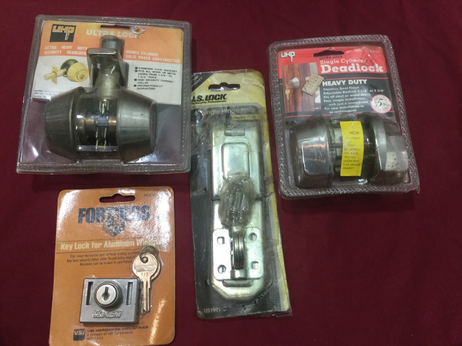 UHP Deadbolts & US Lock Single Hasp & Fortress Key Lock, Set of 4 - Locksmith
