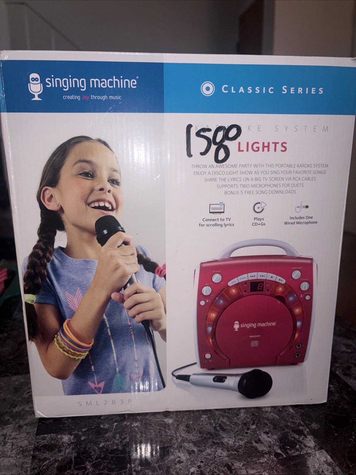Singing Machine SML-283P CD+Graphics Portable Karaoke System - Pink