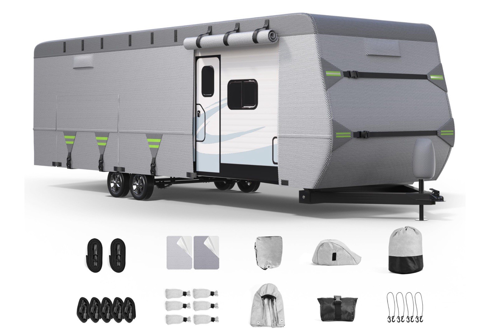 27-30 ft RV Travel Trailer Cover , Waterproof  No Woven Fabric Anti UV 27-30 F
